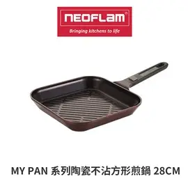 探險家戶外用品㊣EK-MP-G28-RED 韓國NEOFLAM MY PAN系列陶瓷不沾方形煎鍋28CM 平底鍋 煎鍋 炒鍋 烹調鍋