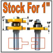 2pc 1/2"SH 1" Deep Tongue & Groove Assembly Router Bits Set S