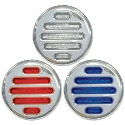2 Inch 9 Diode Dual Revolution Red To Blue LED Clear Lens Light