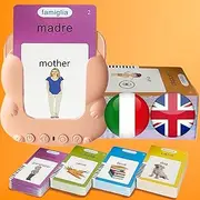 KILOGOGRAPH Italian Talking Flash Cards for Toddlers Bilingual - Audible Italian Flashcard for Kids 3-12, Test Mode, 510 Sight Words, Pocket Speech, Sensory Toys for Autism, Gifts for Birthday