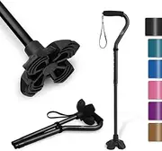 KingGear Adjustable Cane for Men & Women - Lightweight & Sturdy Offset Walking Stick - w/Additional Big Tip - Mobility Aid for Elderly, Seniors & Handicap
