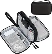 Double Layer Electronics Travel Organiser Case, Black, Cable and Accessories Storage