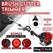 4 STROKE Whipper Snipper Straight Shaft Line Trimmer 31CC Pole Brush Cutter FS