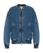 Diesel Faded Effect Denim Jacket L Blue