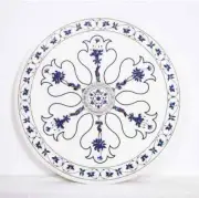 24" white Marble Table Top coffee Inlay Pietra dura lapis inlay Home Decor rg