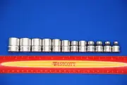 Snap-on NEW 12 Piece 3/8" Drive 12-POINT Metric Shallow Socket Set 212FMY