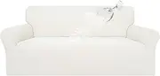 Easy-Going 100% Waterproof Couch Cover, Dual Waterproof Sofa Cover, Stretch Jacquard Sofa Slipcover, Leakproof Furniture Protector for Kids, Pets, Dog and Cat (Sofa, Cream)