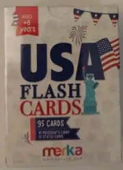 Merka USA Flashcards 95 Cards - 45 Presidents Cards & 50 States Cards New Sealed