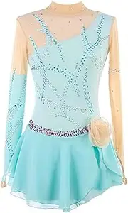 [Zagitova] Figure Skating Competition Dress for Girls Patchwork Women Ice Performance Dance Outfit with Shiny Rhinestone