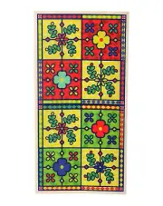 21.3" x 10.6" Floral Tile Stained Glass Window Film Sticker Decal Peel & Stick