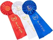 FRCOLOR 3pcs Award Ribbon Rosette Durable Ribbons for Sports Competitions Events and Ceremonies Place Medals with Smooth Texture for Quality Recognition