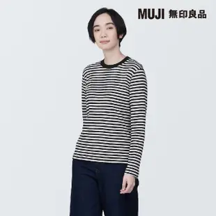 【MUJI 無印良品】女有機棉柔滑圓領長袖T恤(共5色)