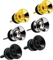 Guitar Strap Locks Buttons Metal End Pins with Mounting Screws for Acoustic Classical Electric Guitar Bass Ukulele