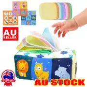 Tissue Box Baby Sensory Toy Colorful Rainbow Dance Scarves Toy for Kids PJ