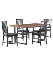 Alaterre Furniture Walden72In Dining Table With Solid Cedar Top & 4 Wood Chair, Set Of 5