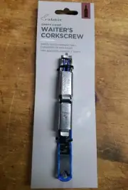 Rabbit Zippity 2-Step Waiter's Corkscrew, Stainless Steel & Blue