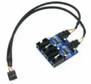 Motherboard P/O Internal 4-port USB 9-pin Expansion Card & 2-port USB 2.0 HUB