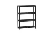 ZUNI 3-Tier Display Cabinet Storage Flip-Top Shelves Bookcase Stand Rack Black