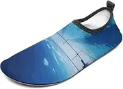 [BTCOWZRV] Water Shoes for Women Men Blue Swimming Pool Water Sports Shoes Slip-on Breathable Lightweight Athletic Aqua Sock