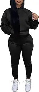 [CLOCOR] Track Suits for Women Set - Casual 2 Piece Outfits Sweatsuit Pullover Long Sleeve Soild Color Jogging Suit with Pocket