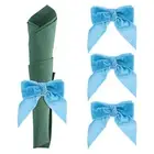 4 Pcs Napkin Rings Bow Velvet Napkin Holder Ring Dining Table Decor Blue