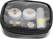 [SAFIGLE] 1Set Portable Eye Lens Carrying Case Cute Dual Compartment Myopia Storage Box for Contacts Durable and Lightweight Design for Daily Use and Travel