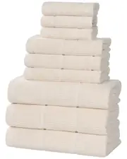 Superior Milo Smart Twist Cotton Medium Weight Solid Ribbed 9pc Towel Set