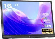 Kenowa Portable Monitor 16 Inch Full HD 1920x1200P with USB Type-C/HDMI Port