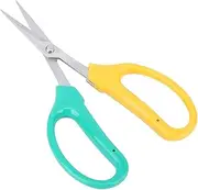 Bonsai Shears, Curved Vane/Wing Garden Scissors, PVC Handle, Shock Absorbent Cushion, Rounded Outer S, Large Ergonomic Handles, Stainless Steel, Suitable for Fruit Trees, Gardens,