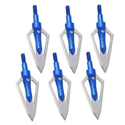 6 Pieces Fixed Blade Arrow Heads 100 Grain Broadheads 2 Blades Suit