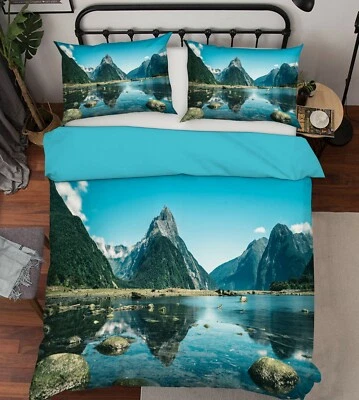 3D Mountain Stone ZHUA551 Bed Pillowcases Quilt Duvet Cover Set Queen King Zoe