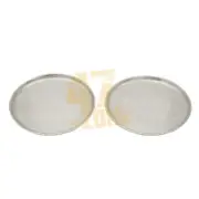 Aluminum S/2 Walbrook Decorative Round Silver Tray Tabletop Home Decor