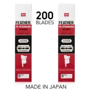 200 Feather Double Edge Safety Razor Blades Made in Japan Man Christmas Gift