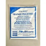 NEW Sta-Wet Masterson Handy Palette Acrylic Paper Refill Pack-8.5 x 7 30 Sheets