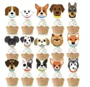 DOG 16PK SET CUPCAKE CAKE TOPPERS PARTY SUPPLIES DOGGY