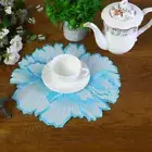 Set of 4 Embroidered Placemats Coasters Flower Table Mats Teapot Vase Mats Decor