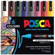 POSCA PC 5M Paint Markers Dark Colours Assorted 8 Pack