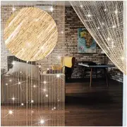 4 Pieces String Curtains Glitter Fringe Curtains for Window 79 x 39 Inch Door...
