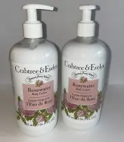 Crabtree & Evelyn Rosewater Body Lotion Lot Of 2 16.9 Oz