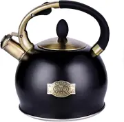 Stove Top Whistling Tea Kettle Stainless Steel Teapot With Cool Touch Handle 2.6