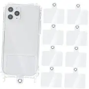 8 Pcs Phone Lanyard Patch Plastic Universal Phone Tether Tab with Transparent