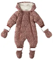 [Rylee + Cru] Rylee + Cru Baby Rosette printed snowsuit M 12-18 brown