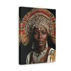 Canvas Gallery wall art depicting a native woman in an elaborate headdress