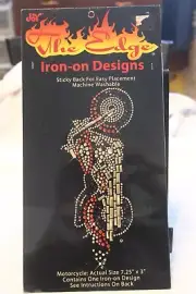 The Edge Motorcycle Rhinestone Iron-on Decal Design