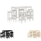Outdoor Bar Set 7 Piece Lounge Bar Table and Stools Solid Wood Pine vidaXL