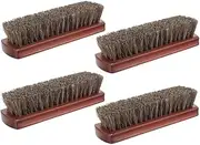Garneck 4pcs Horsehair Shoe Brush Gentle Polishing Brushes for Shoes Boots Upholstery Car Interiors High Gloss Finish Versatile Cleaning Tool