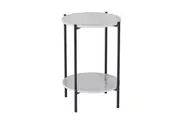 Vibe Geeks 2 Tier Round Coffee End Table with Storage Shelf
