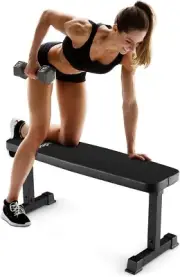 Flat Weight Bench, 300 KG Heavy Duty Strength Training Bench for Home Gym, Multi