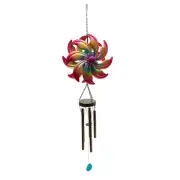 Metal Rainbow Wind Chime Kinetic Garden Yard Art 3D Spinner Windmill Patio Decor