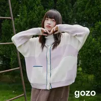 在飛比找momo購物網優惠-【gozo】花朵意象連帽毛衣外套(兩色)